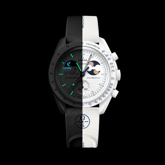 Swatch x Omega Bioceramic Moonswatch Mission to Earthphase – Moonshine Gold (SO33W701L) - 'COLD MOON'