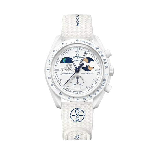 Swatch x Omega Bioceramic Moonswatch Mission to Earthphase – Moonshine Gold (SO33W701L) - 'COLD MOON'