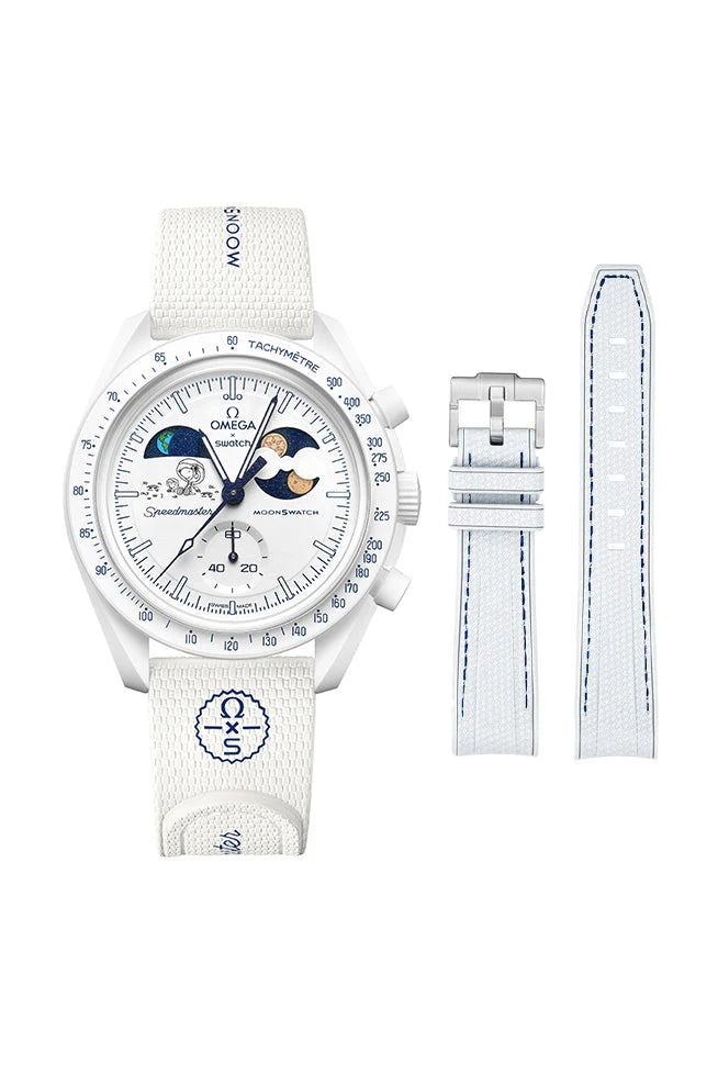 Swatch x Omega Bioceramic Moonswatch Mission to Earthphase – Moonshine Gold (SO33W701L) - 'COLD MOON'
