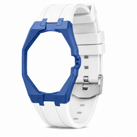 "Royal Blue White" Watch Strap (3 o'clock dial)
