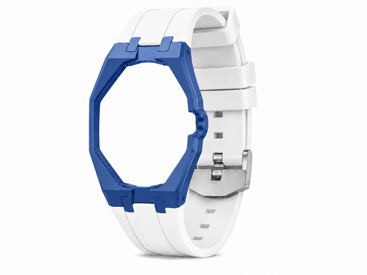 "Royal Blue White" Watch Strap (3 o'clock dial)