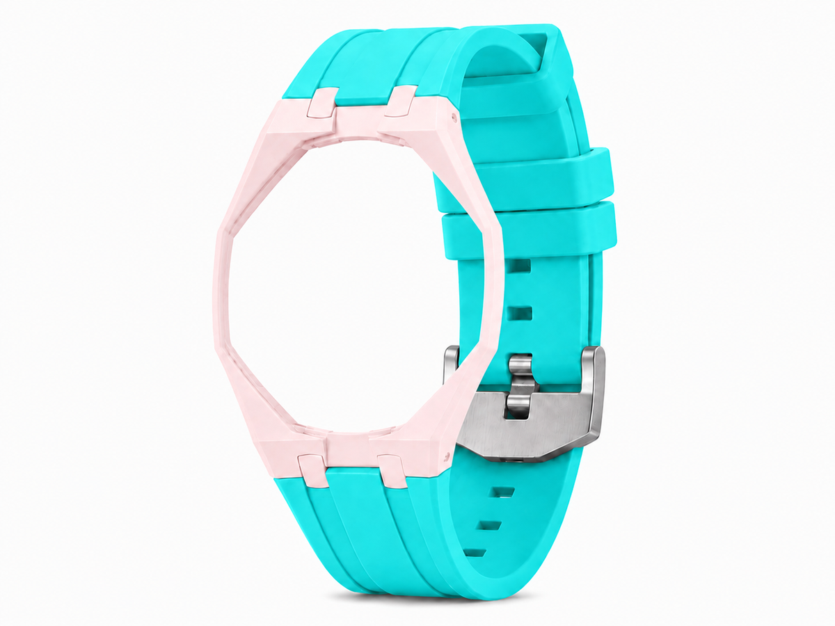 "Light Pink Hot Blue" Watch Strap (12 o'clock dial)