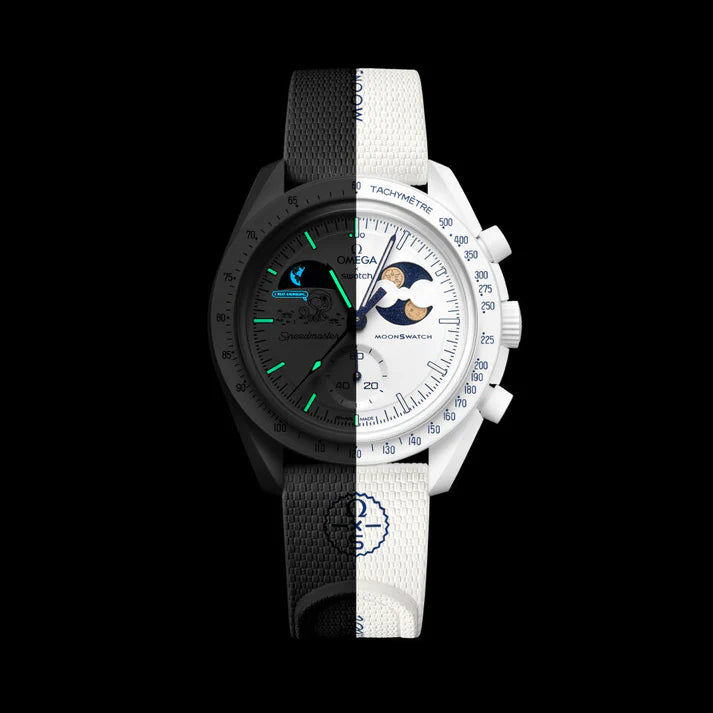Swatch x Omega Bioceramic Moonswatch Mission to Earthphase – Moonshine Gold (SO33W701L) - 'COLD MOON'
