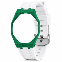 "Green White" Watch Strap (12 o'clock dial)