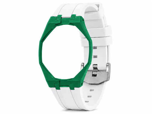 "Green White" Watch Strap (12 o'clock dial)