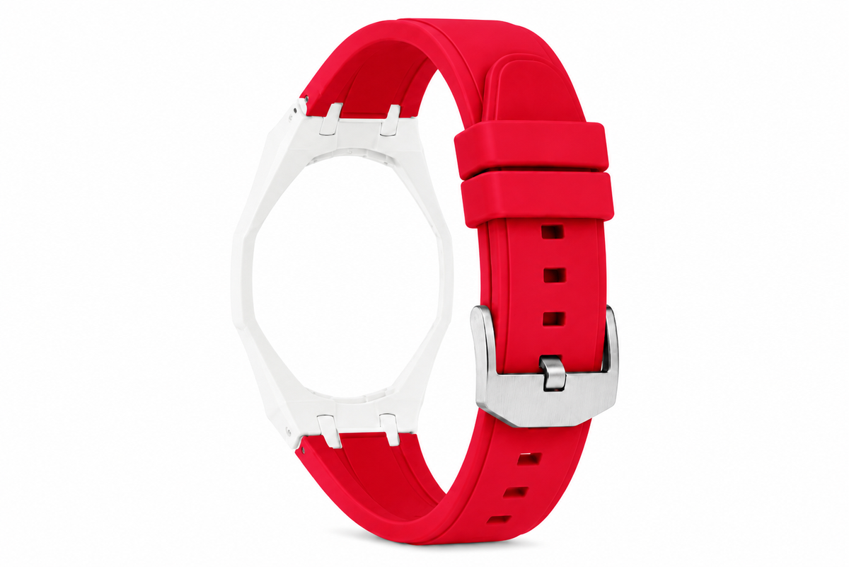 "White Red" Watch Strap (12 o'clock dial)