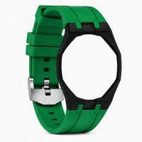 "Green Black" Watch Strap (12 o'clock dial)