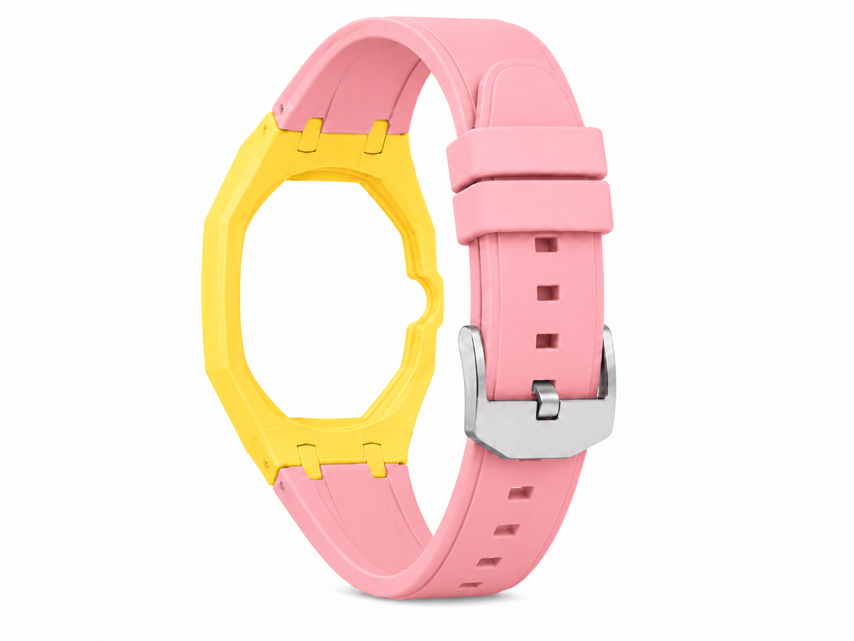 "Yellow Hot Pink" Watch Strap (3 o'clock dial)