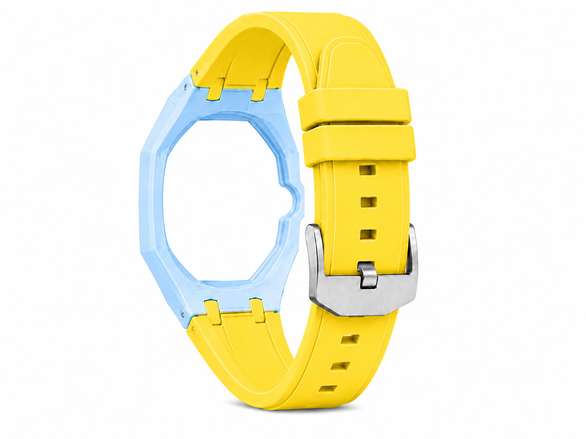 "Baby Blue Yellow" Watch Strap (3 o'clock dial)
