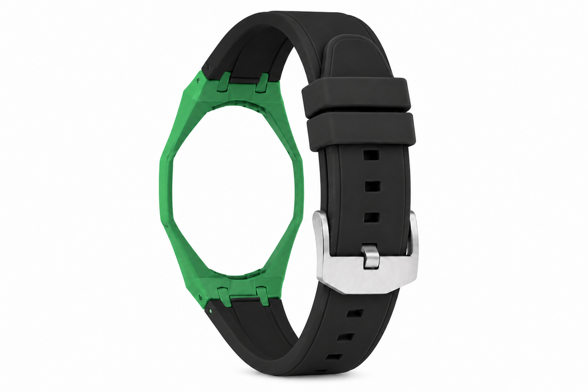 "Green Black" Watch Strap (12 o'clock dial)