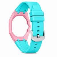 "Hot Pink Hot Blue" Watch Strap (3 o'clock dial)
