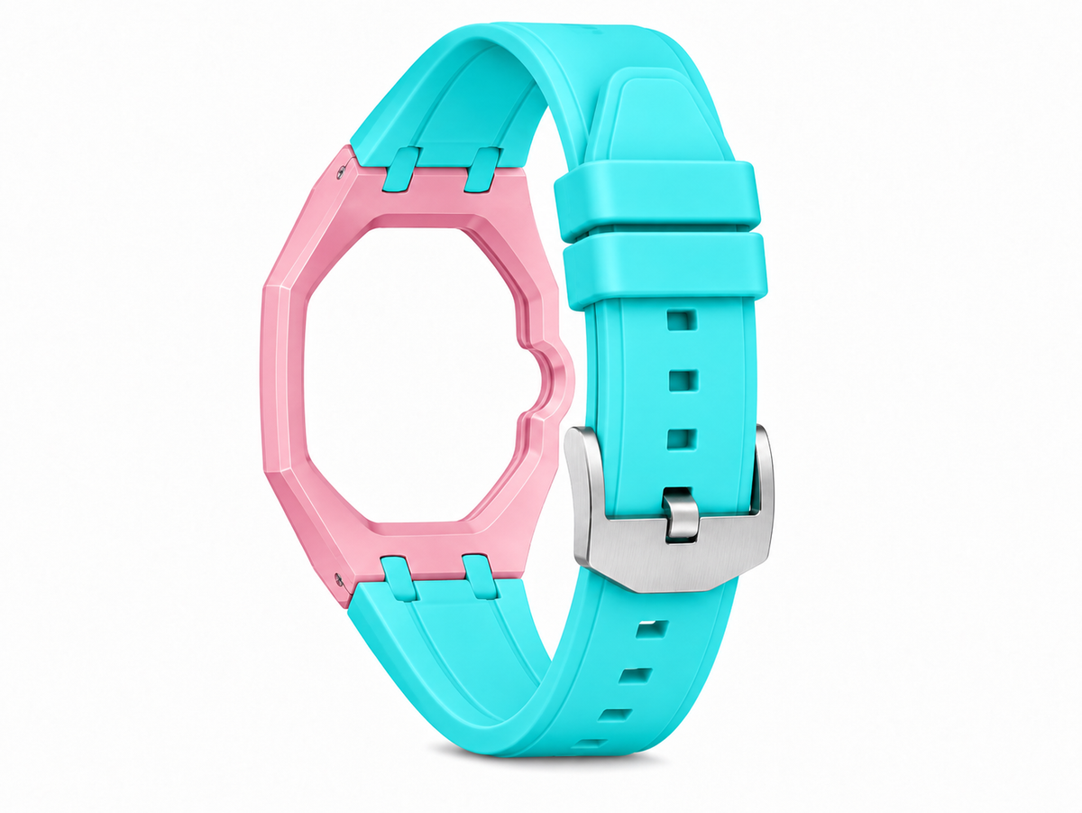 "Hot Pink Hot Blue" Watch Strap (3 o'clock dial)