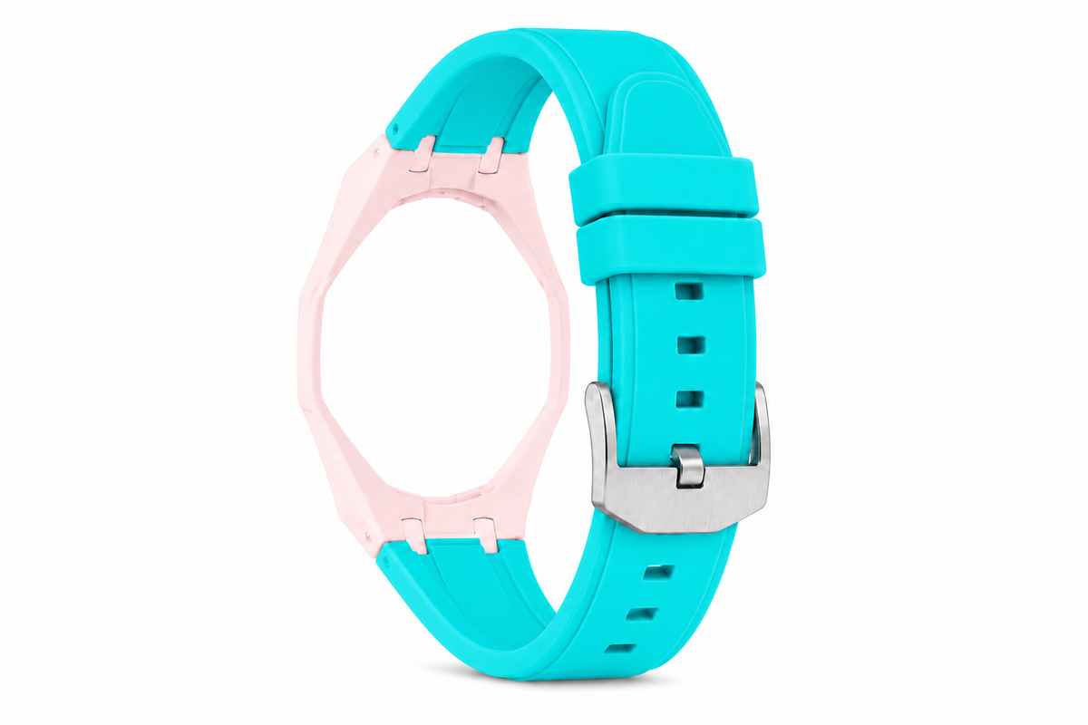 "Light Pink Hot Blue" Watch Strap (12 o'clock dial)