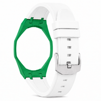 "Green White" Watch Strap (12 o'clock dial)