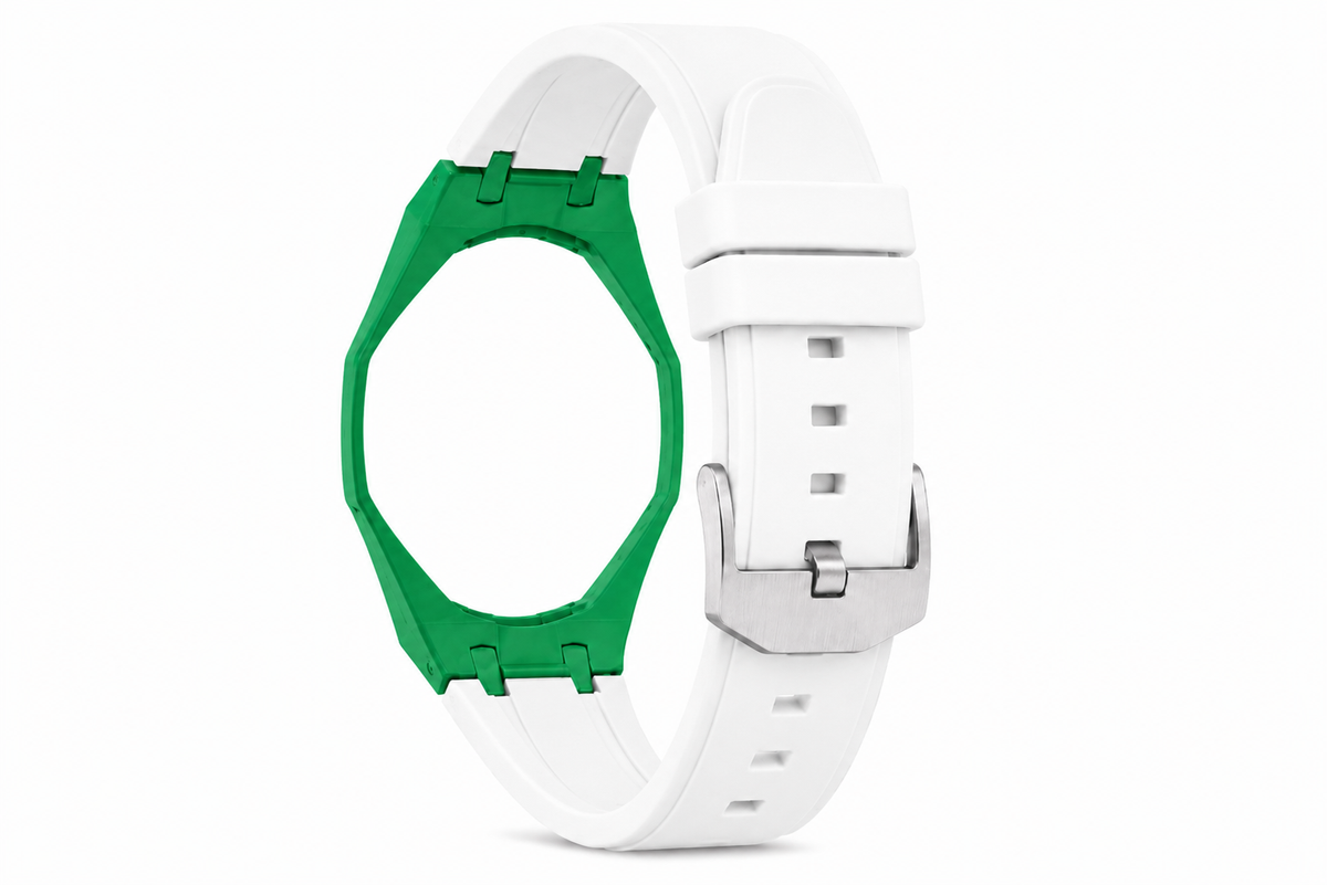 "Green White" Watch Strap (12 o'clock dial)