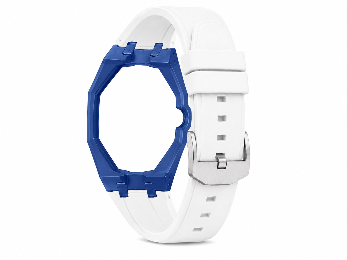 "Royal Blue White" Watch Strap (3 o'clock dial)