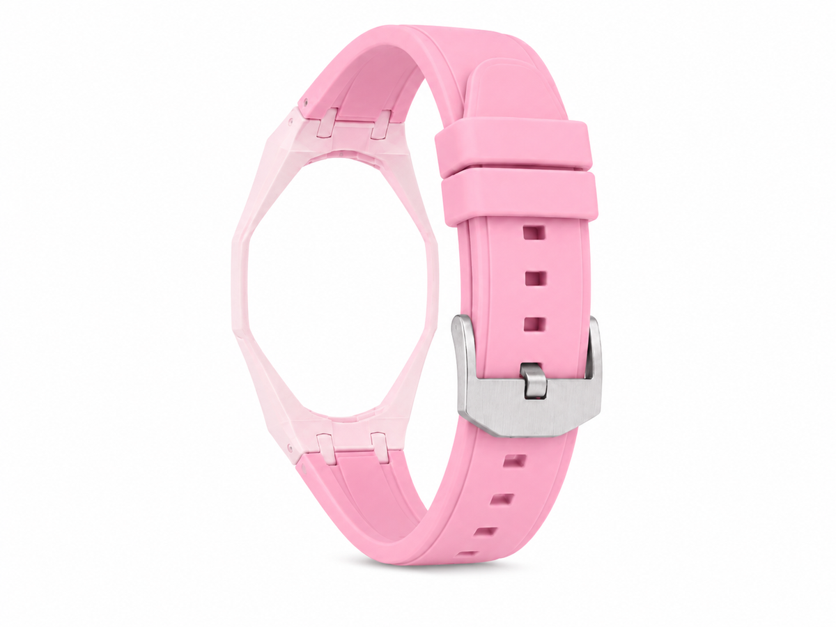 "Light Pink Hot Pink" Watch Strap (12 o'clock dial)