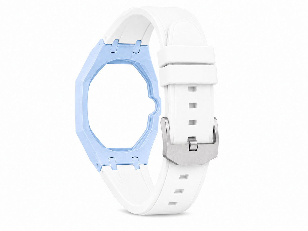 "Baby Blue White" Watch Strap (3 o'clock dial)