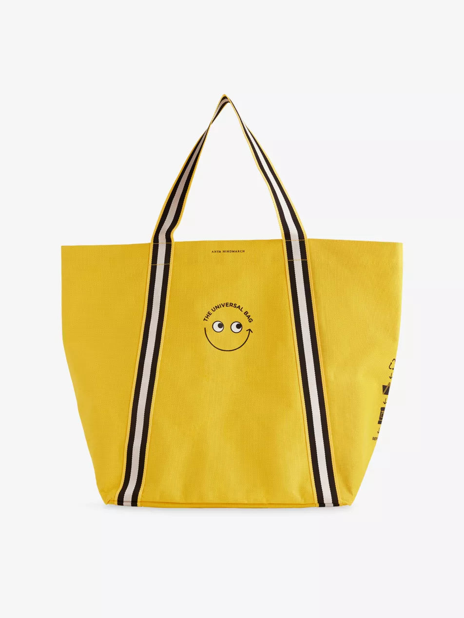 Selfridges Selection X Anya Hindmarch Logo-Print Large Canvas Tote Bag